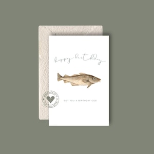 Tarjeta de cumpleaños para amantes del bacalao y los peces