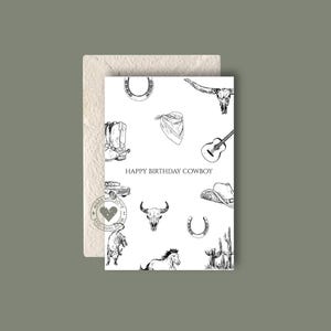 Happy Birthday Cowboy | Western Style Card for Any Country Boy