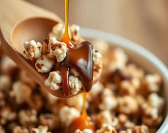 Sweet & Salty Caramel Chocolate Popcorn Recipe | Easy Movie Night Snack (PDF Recipe Card)