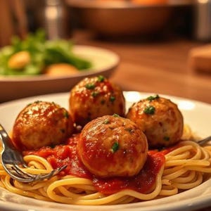 Melhor receita de almôndegas de frango em PDF | Jantar rico em proteínas e com baixo teor de gordura | Rápido e versátil | Ótimo para preparação de refeições, massas ou sanduíches |