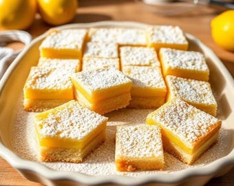 Recette de barres dessert au citron : gâterie acidulée aux agrumes (téléchargement PDF numérique)