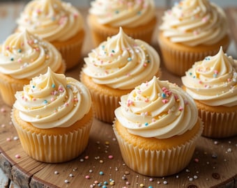 クラシックバニラカップケーキのレシピ：簡単な焼き方（デジタルダウンロード）