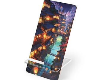 Enchanted Lantern Town 4 Mobile Display Stand for Smartphones | Scenic Phone Stand