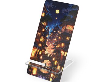 Enchanted Lantern Town 1 Mobile Display Stand for Smartphones | Nightscape Phone Dock