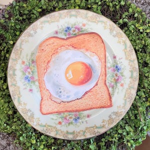 Breakfast is Served! on Vintage Upcycled Noritake Plate