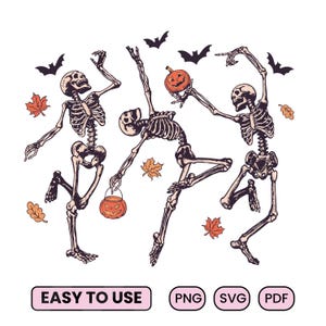 Dancing Skeleton Png, Halloween Png, Halloween Costume, Pumpkin Png, Retro Halloween Png, Spooky Season png Design, Halloween Sublimation