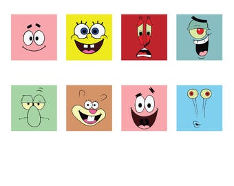 Spongebob Face Svg, Spongebob Birthday Svg, Spongebob Silhouette Cut File, Spongebob T-shirt, Spongebob Printable