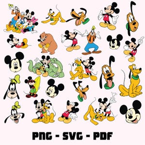 Cartoon Characters SVG, Layered SVG PNG, 2025 Family Vacation, Animal Kingdom, T-Shirt Png Bundle, Mickeyy and Friends Svg Bundle, Svg