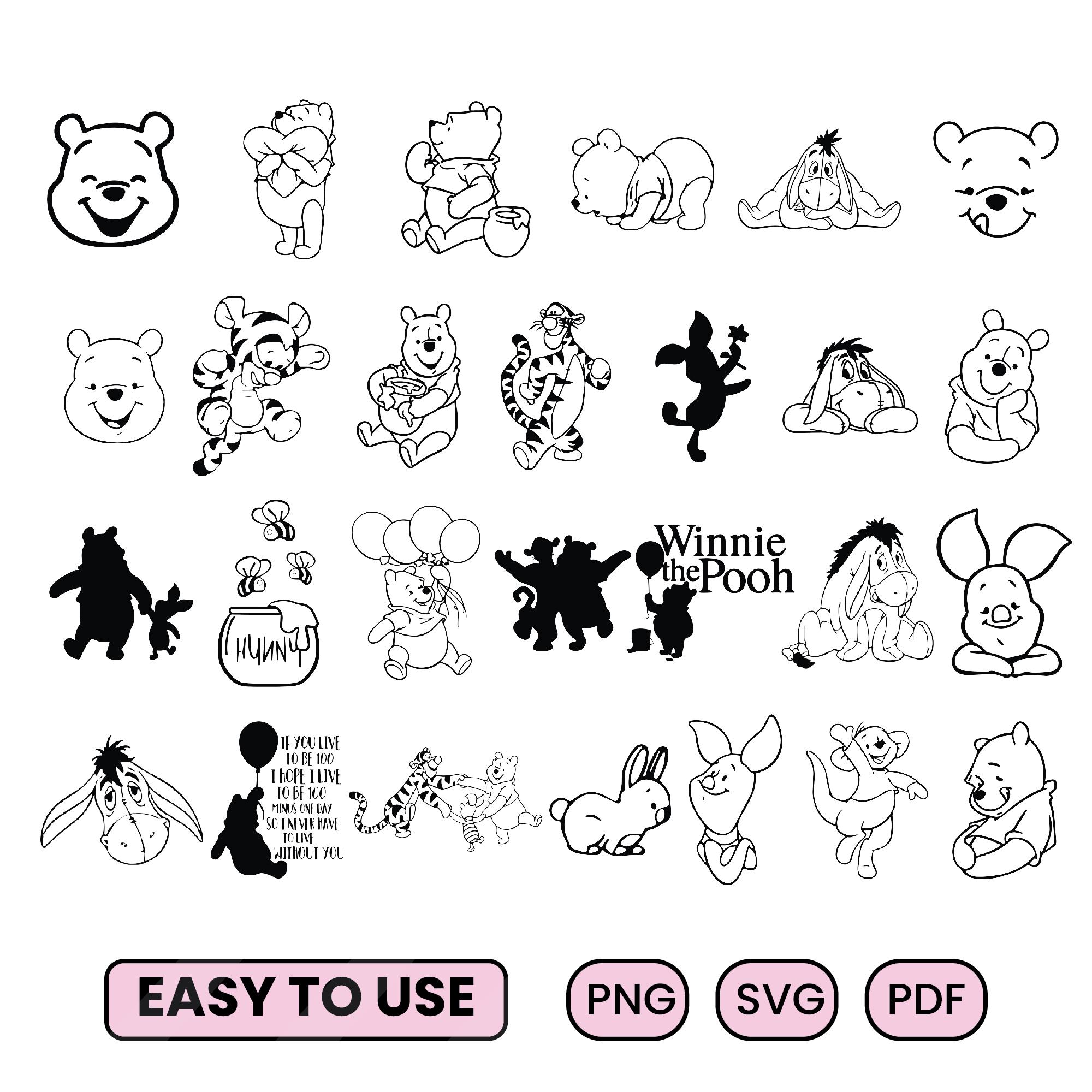 Winnie ThePooh svg, Winnie cut file, Winnie Files for Cricut or Silhouette Printable file Clipart, Winnie and friends Svg, Winnie svg