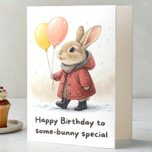 Birthday Bunny Digital card (3 sizes)