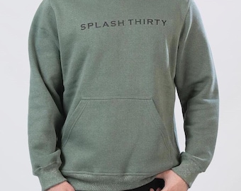 Men’s Green Hoodie, Pullover Sweatshirt with Front Pocket, Casual Streetwear Hooded Jumper