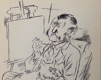 GEORGE GROSZ Self-Portrait 1939 Vintage Lithograph Art Print