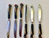 Vintage Haddad Jezzine Fire Bird Flatware 6 Butter Knives Lebanon