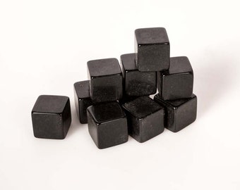 Vintage 10 Factory Blank CATALIN Cubes -Dice Black 1/2" (12mm) square by Bakelite