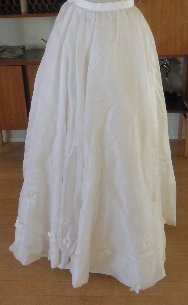 Max Chaoul Wedding Skirt With Flowers Applique SZ 38 FR 6 US Worn Once image 2