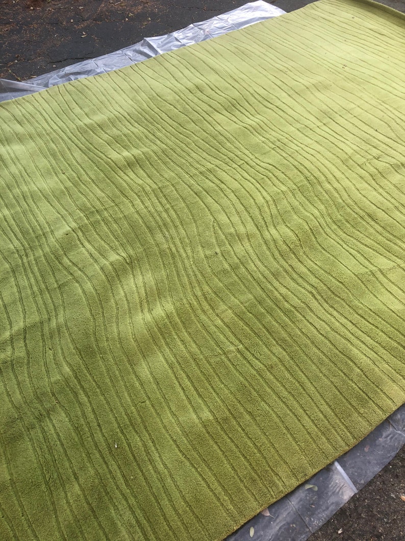 AREA RUG Wool Bright Green Modern Area Rug 8 x 10.8 feet Etsy
