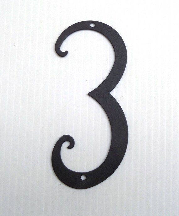 House Number 3 Antique Style Black Powder Coated Metal House | Etsy
