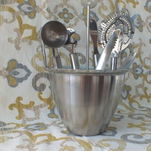 Bar Tender Ice Bucket, Drink Mixing Tools Stainless Steel, Hard Rock Café Logo, Cocktail Expert,