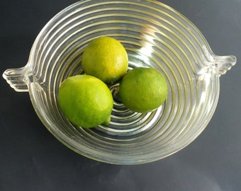 Manhattan Depression Glass Bowl Clear 1940s Berry Bowl