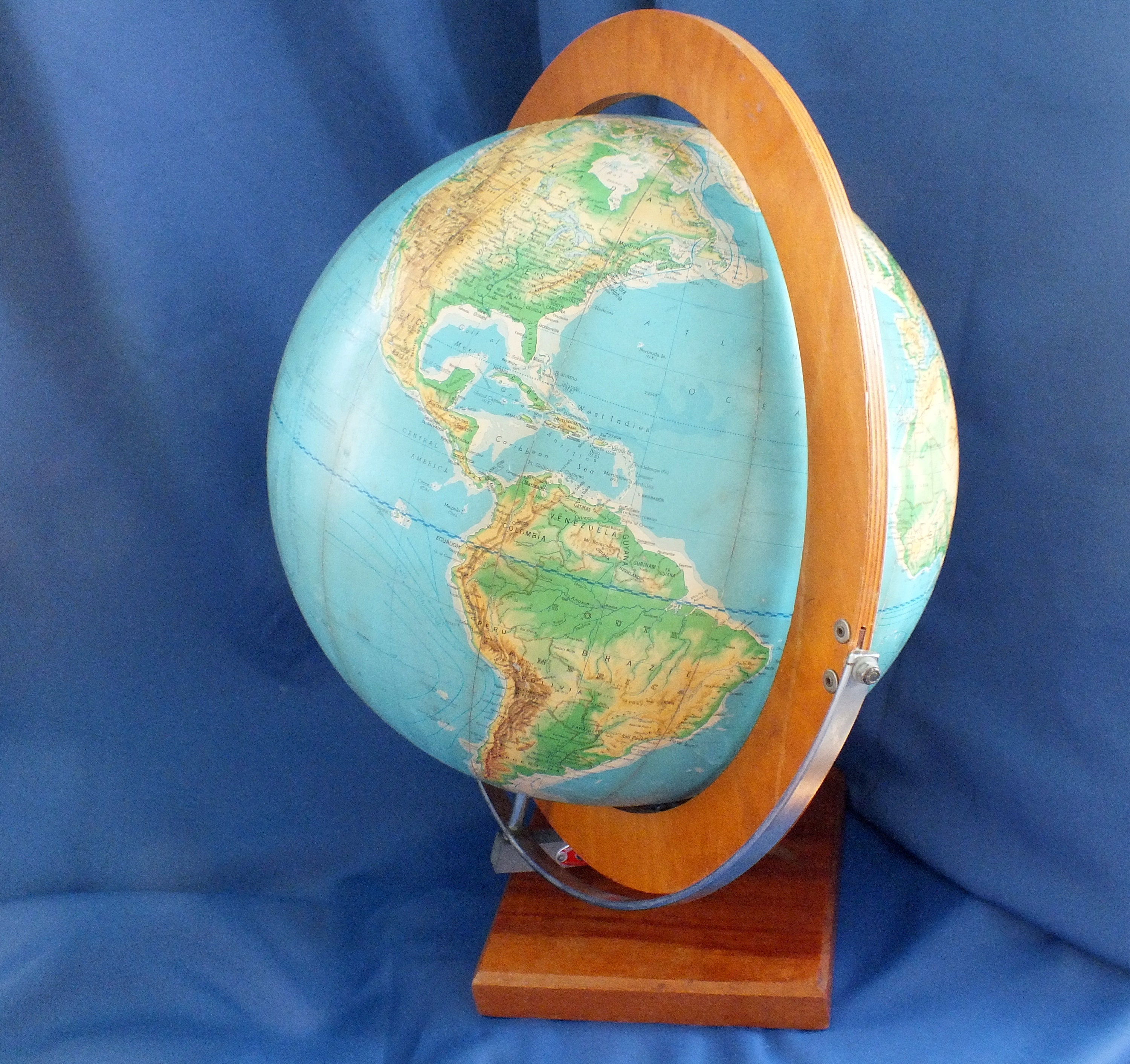 60s ビンテージDENOYER GEPPERT社製 地球儀 アメリカン雑貨