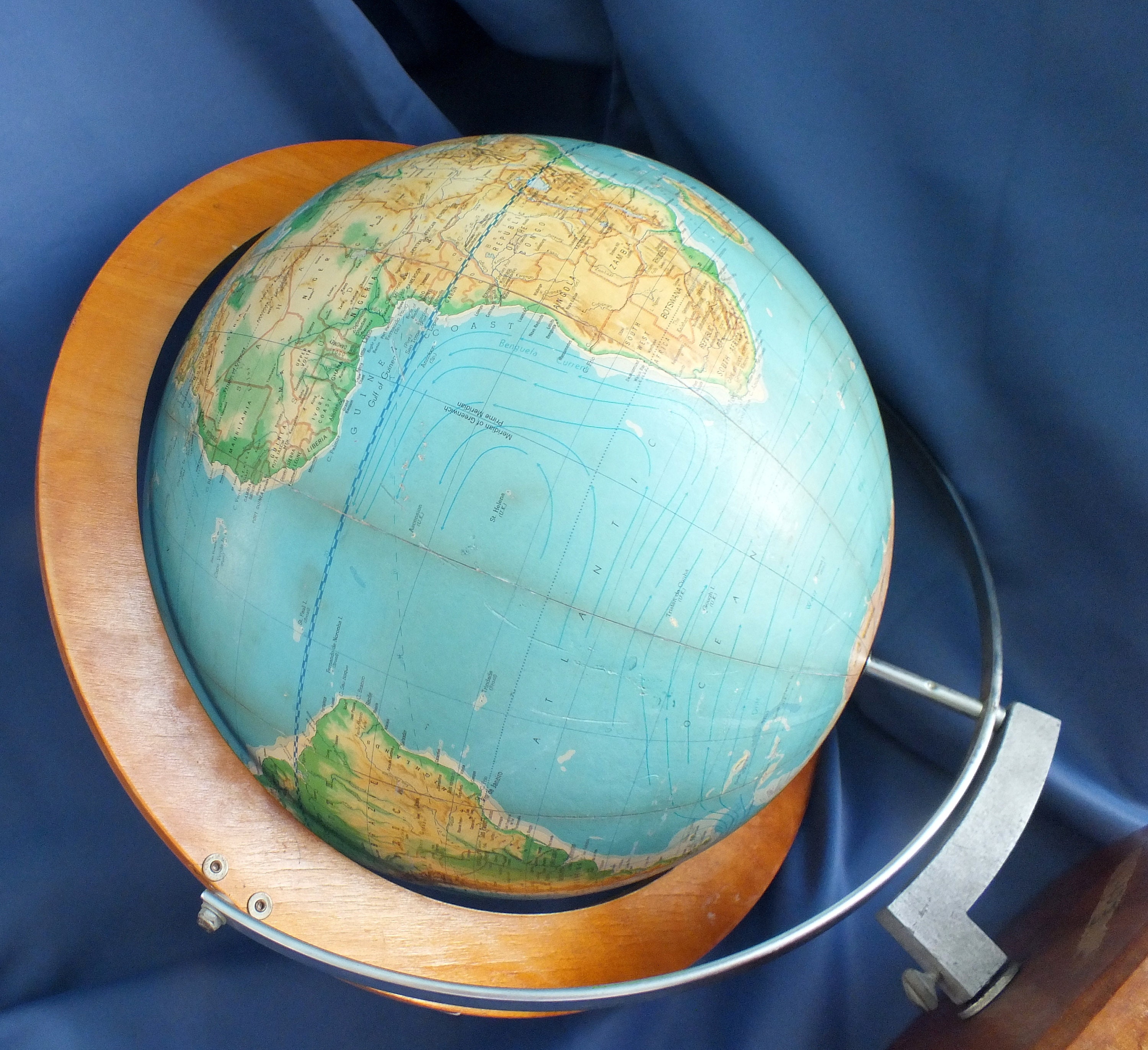 60s ビンテージDENOYER GEPPERT社製 地球儀 アメリカン雑貨