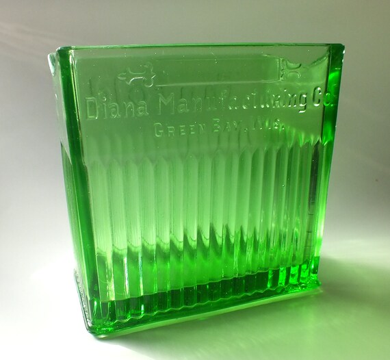 Rare Fan Fold Green Depression Glass Napkin Holder Diana Etsy