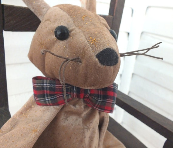Vintage Velveteen Rabbit In Tall Wooden Chair Farmhouse Art Etsy
