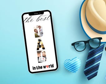 Carte graphique animée pour la fête des pères : cadeau photo personnalisé (téléchargement numérique)