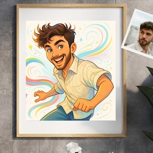 Estilo Naïf personalizado; Retrato de foto; Vertical, horizontal ou quadrado; Carta A4 ou tamanho personalizado; Entrega em 1 dia; 3 revisões incluídas