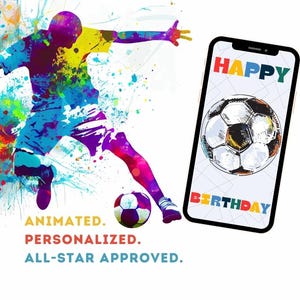Invitation Vidéo d'Anniversaire Football | Carte Animée & Modifiable avec Musique | Modèle 1080x1920 Téléchargement Instantané