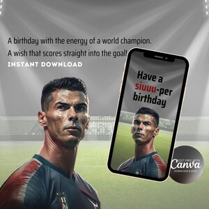 Football Legend Birthday Card|Animated Digital Template|Editable Text & Music|Canva Link|Inspired Football Legend Theme|No Shipping Required