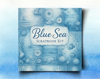 Sea Junk Journal Kit Vintage Ocean Paper Pack, Nautical Ephemera for Scrapbooking, For Crafting & Journals, Coastal Aesthetic