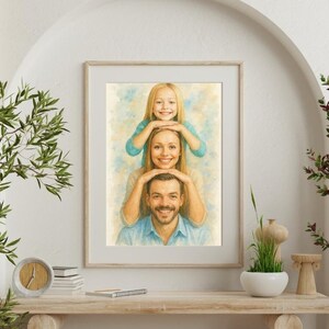Aangepaste aquarel portret | Gepersonaliseerde familie- en huisdierillustratie | Digitale download, JPG en PDF | Uniek cadeau-idee