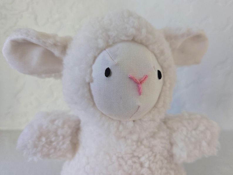 Lamb Plushie Sewing Pattern and Tutorial - beginner friendly, step by step illustrated guide - DIY plush toy stuffed animal handmade sheep image 8