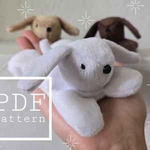 Mini Bean Dog Plushie PDF Sewing Pattern and Instructions, Small Tiny Stuffed Beanie Puppy Animal Toy DIY, Digital File Instant Download
