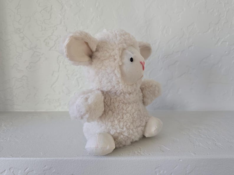 Lamb Plushie Sewing Pattern and Tutorial - beginner friendly, step by step illustrated guide - DIY plush toy stuffed animal handmade sheep image 4