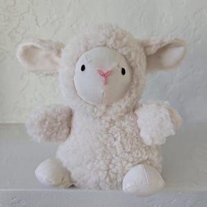 Lamb Plushie Sewing Pattern and Tutorial - beginner friendly, step by step illustrated guide - DIY plush toy stuffed animal handmade sheep image 2