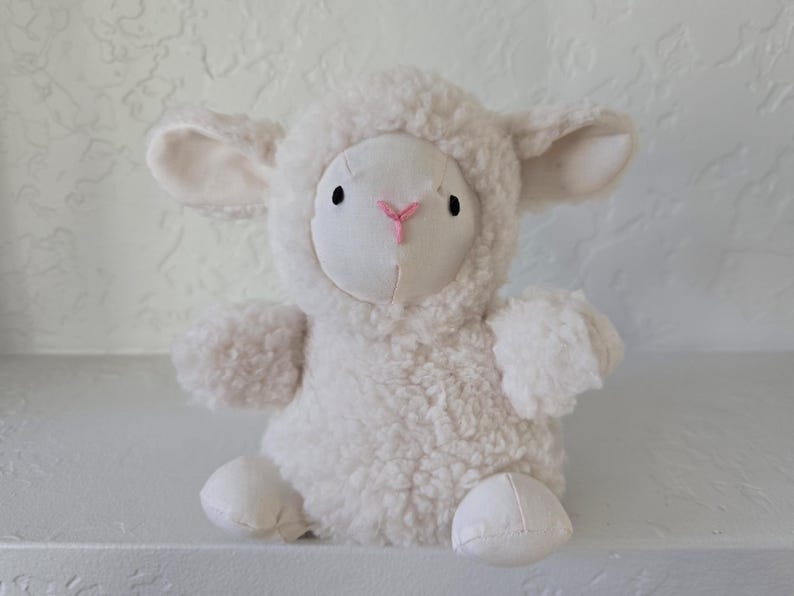 Lamb Plushie Sewing Pattern and Tutorial - beginner friendly, step by step illustrated guide - DIY plush toy stuffed animal handmade sheep image 2