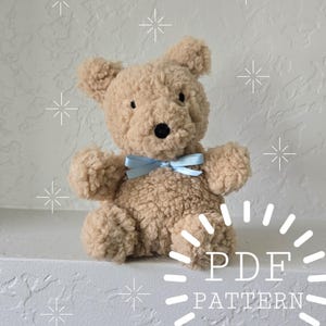 Teddy Bear Plushie PDF Sewing Pattern and Instructions, Small Stuffed Animal Toy DIY, Digital File Instant Download