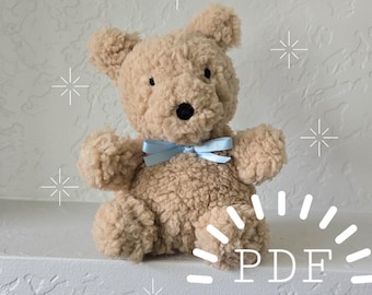 Ours en peluche peluche patron de couture PDF et instructions, petit animal en peluche bricolage, fichier numérique téléchargement immédiat