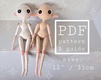Nähanleitung für eine Gelenkpuppe (Mädchen): Elfenohren & Standardohren, anfängerfreundliche Schritt-für-Schritt-Anleitung, handgefertigtes Geschenk