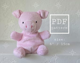 Ferkel Schwein Schnittmuster und Anleitung - bebilderte Schritt für Schritt Anleitung - DIY Plüschtier Stofftier - handgemachtes Geschenk