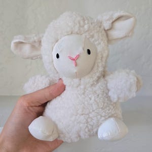 Lamb Plushie Sewing Pattern and Tutorial - beginner friendly, step by step illustrated guide - DIY plush toy stuffed animal handmade sheep image 3