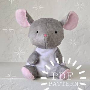 Mouse Plushie PDF Sewing Pattern and Instructions, Small Stuffed Animal Toy DIY, Digital File Instant Download