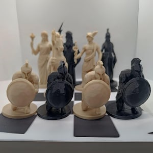 Greek Mythology Chess Set – Collectible Chess Board with Zeus, Athena, Hades & Poseidon Pieces | Unique Gift for History Lovers
