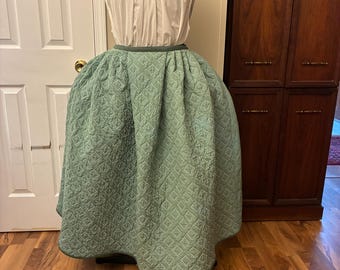 Colonial Green  Quilted Winter Petticoat