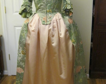 SALE_Silk Lampas Gown & Satin Petticoat sz 12