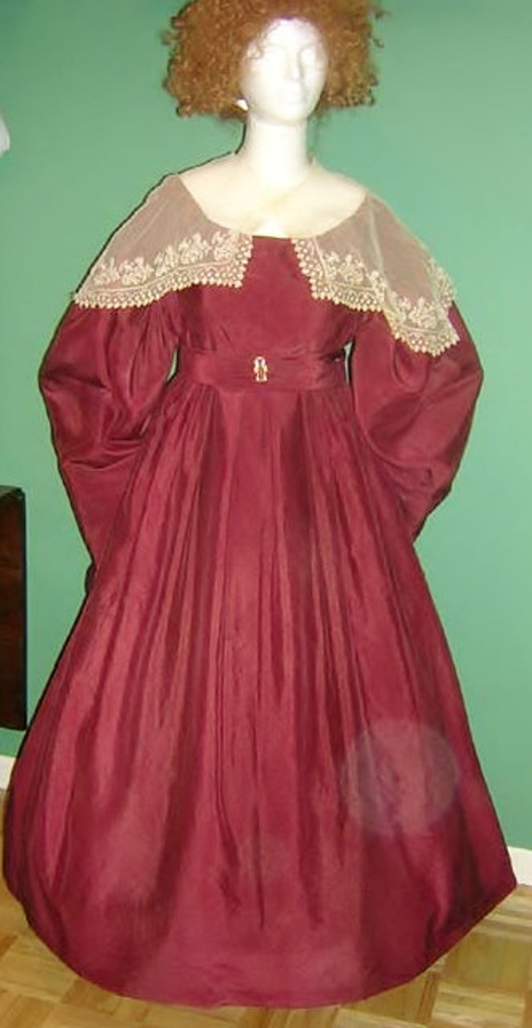 EJEMPLO-Vestido con mangas gigot de 1830 México