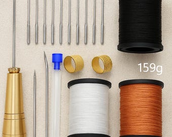 DIY Leather Sewing Kit, Copper Handle Awl, Needle Set