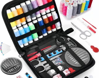 DIY Sewing Kit with Threads, Needles, and Tools